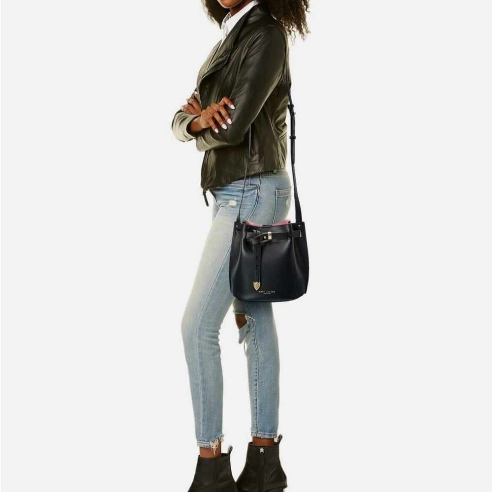 Marc Jacobs black, gold and light pink crossbody bag